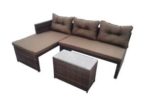 All-Weather PE Rattan 5-Piece Outdoor Patio Furniture Set, Durable Sectional Sofa Chair and Table Set for Garden Porch Poolside
