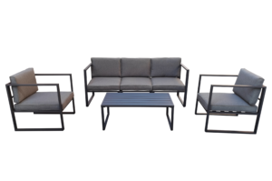 4PC Steel Conversation Set Outdoor Restaurant Garden Sofa Set Metal Garden Patio Furniture Set