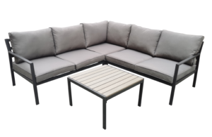 BHR Aluminum L Shape Garden Furniture Outdoor Corner Sofa Hotel Balcony Lounge Sofa Set