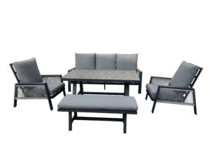 Outdoor garden sofa rope sofa set outdoor sofa set modern with cushion Gray colour