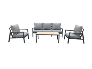 Modern Outdoor Garden Sofa Set Aluminum Frame Villa Patio Furniture Set Outdoor Lounge Sofa with Coffee Table