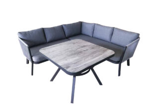 Modern Aluminum Sofa set with square table for Outdoor Garden Patio Hotel Courtyard With Fabric Lounger Furniture