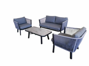 Modern 4-Piece Leisure Lounge Outdoor Aluminum Rope Sofa Set for Courtyard Farmhouse Villa Hotel