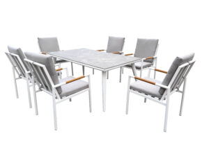 Modern Aluminum L Shape Design Outdoor Furniture Patio Garden Sofa Set Restaurant Dining Tables and Chairs