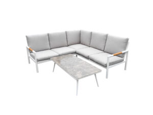Hot Aluminum L Shaped Couch Table Patio Modern Outdoor Seating Garden Sets Outdoor Furniture Terrace Balcony Backyard Outside