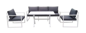 Hot Selling Fashionable Garden 4 Piece Outdoor Armrest Aluminum Sofa Set Furniture for Garden