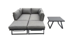 Durable Comfortable Soft Waterproof Aluminum Alloy Patio Garden Outdoor Metal Sofa with Cushions